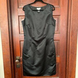 Worthington Black Satin Sheath Dress 14 updated pics
